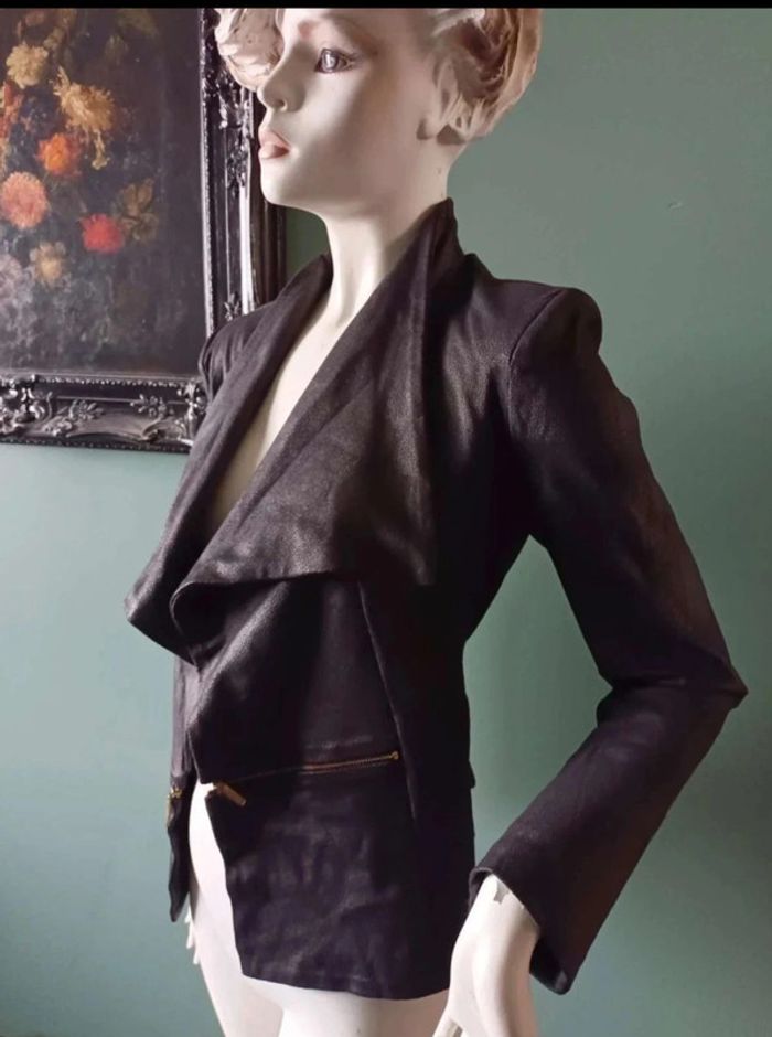 Veste simili cuir noir 36