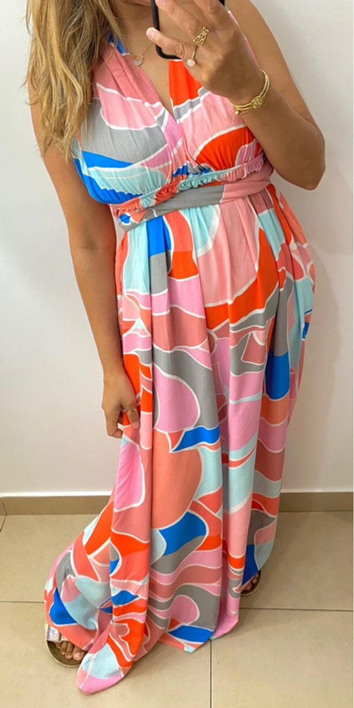 Robe longue colorée dos nu taille 38 - photo numéro 4