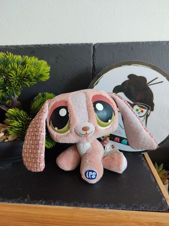peluche lps my littlest Petshop chien lapin rose marron vert Plush bunny dog