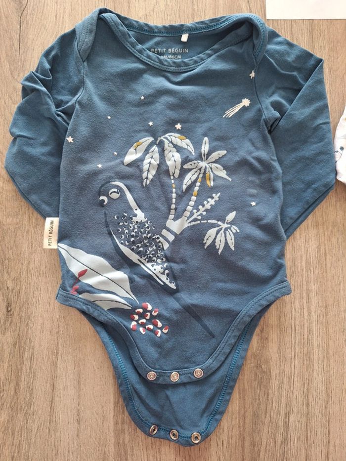 Lot 2 bodies petit beguin 18 mois neuf - photo numéro 2