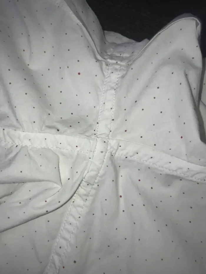 marque jules homme slim M chemise manches courtes Blanche avec points bleu et rouge - photo numéro 9