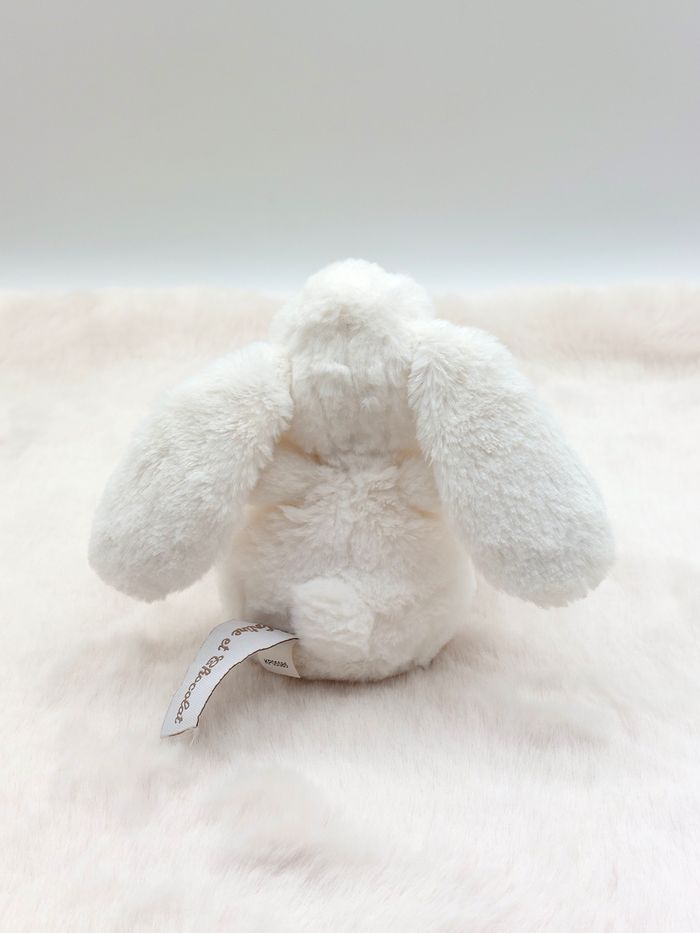Tartine et Chocolat mini peluche doudou lapin blanc Augustin beige marron 12 cm - photo numéro 4