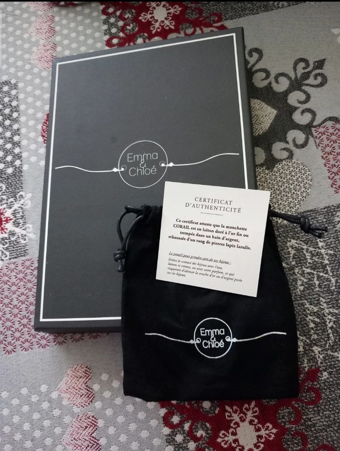 Manchette avec un rang de pierres Lapis Lazullis Emma &Chloé - photo numéro 2