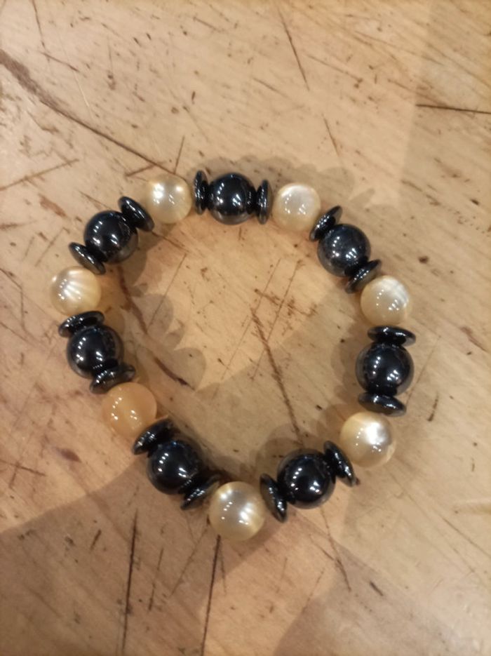 Bracelet hématites et Quartz rose