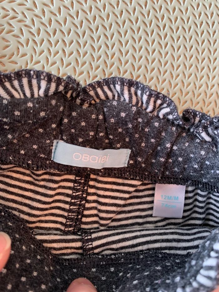 Ensemble 3 pièces fille pentalon et 2 sous pull - 12 mois - obaibi - photo numéro 4