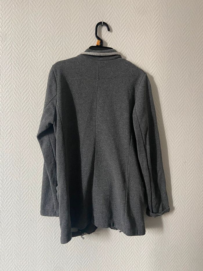 Gilet veste gris 100% coton - photo numéro 2