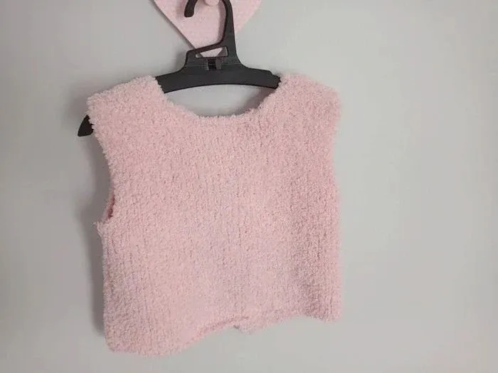 Gilet doux sans manche tricoté 12 mois - photo numéro 2