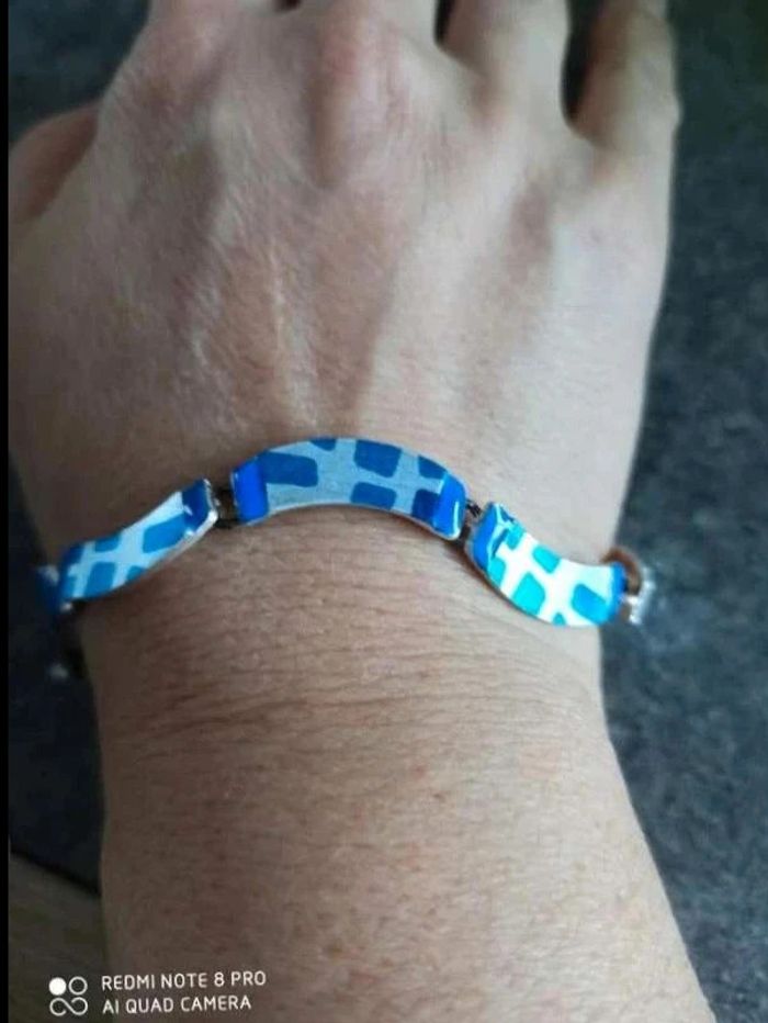 Bracelet  bleu  et argenté  ikita - photo numéro 2
