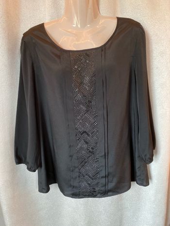 Tunique blouse noire Maison 1.2.3 taille 44 perles