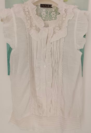 Chemisier blanc romantique en 44