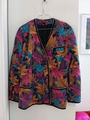 Veste matelassée vintage en multicolore