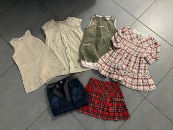 Lot ensemble robe jupe vêtement bébé fille enfant taille 18 24 mois 2 ans