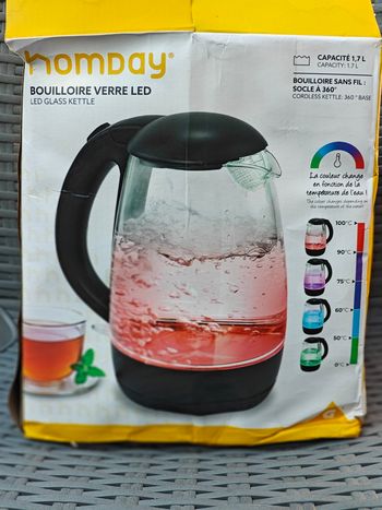 Bouilloire sans fil à led