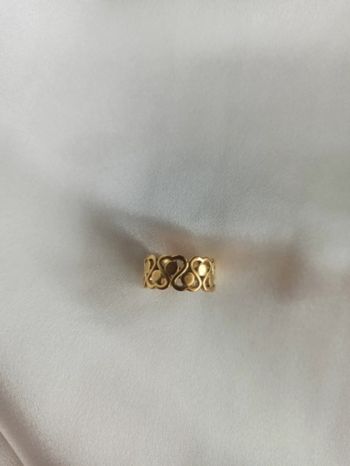 Bague anneau en acier inoxydable ajustable doré résiste à l'eau