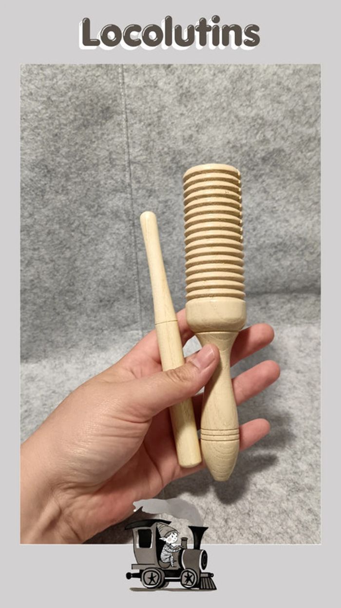 🚂 Guiro en bois – instrument de musique pour enfant - photo numéro 3