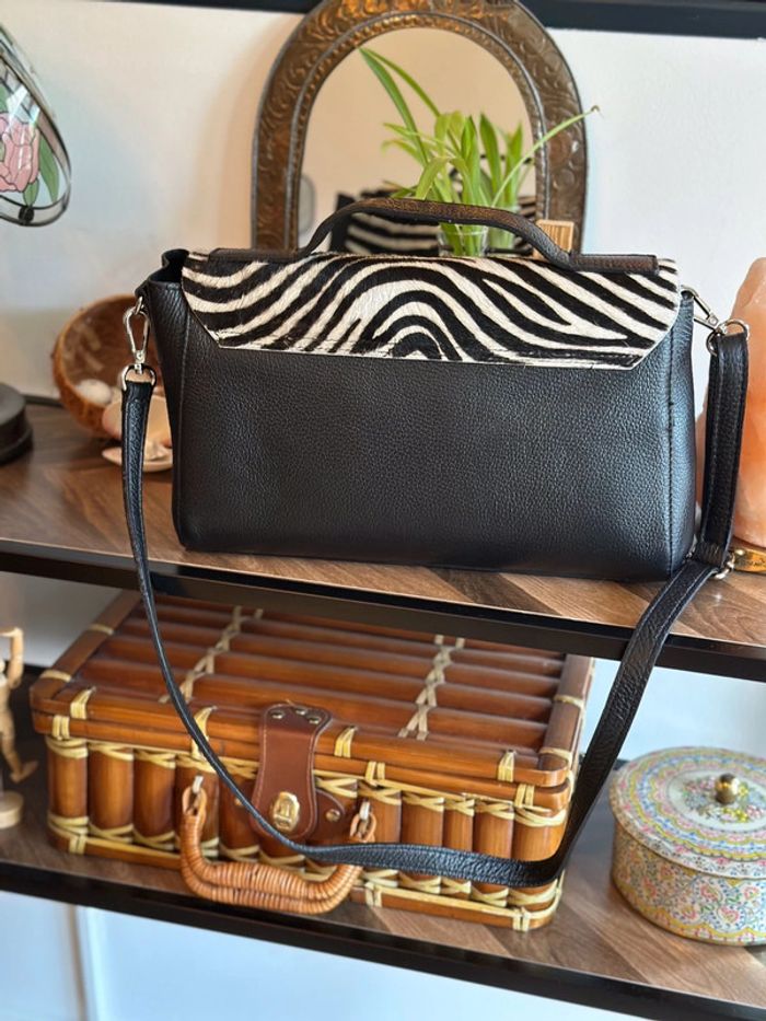 Sac en cuir à bandoulière zèbre – fabrication italienne - photo numéro 10