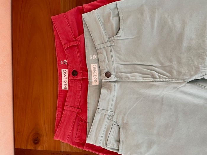 Lot 2 pantalons coupe droite - Taille 38 - Coton - photo numéro 2