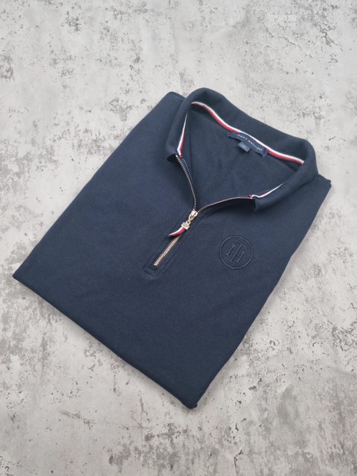Débardeur polo zippé Tommy Hilfiger marine – Taille L Femme (mesures en photos)