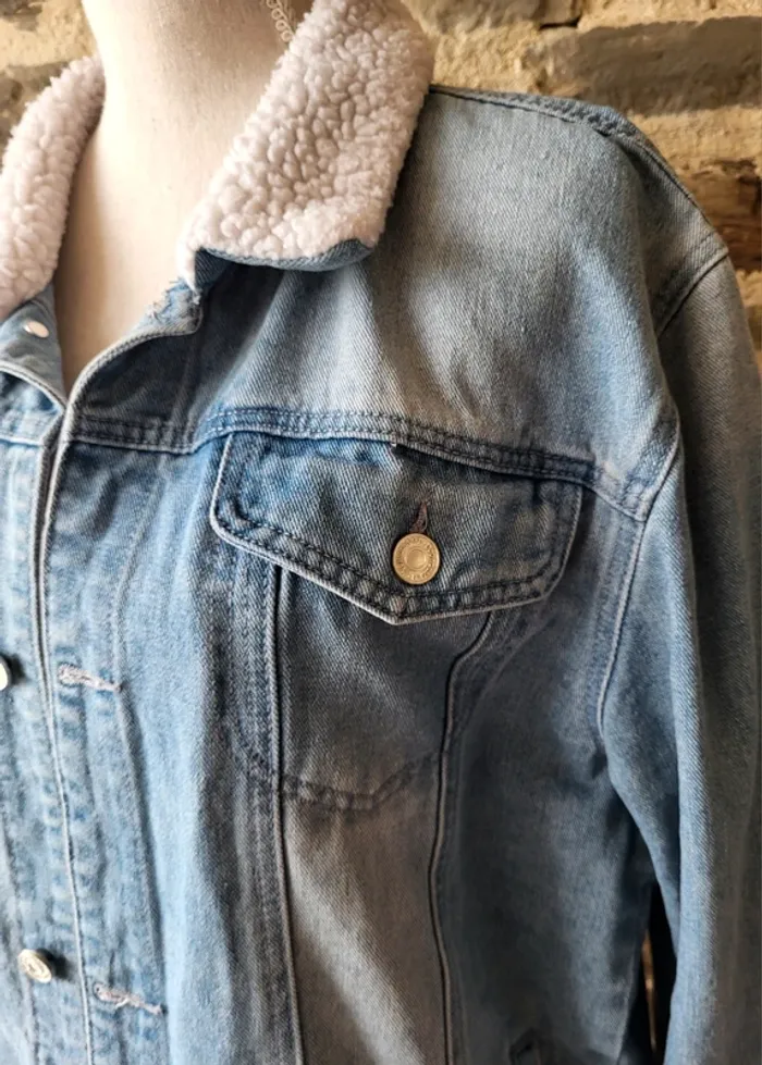 Veste en jean bleue claire Boohoo Man Taille XL ou 46 48 - photo numéro 3