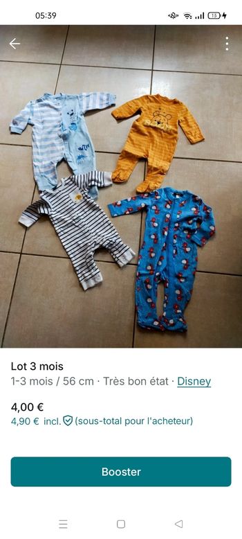 Lot 3 mois pyjamas