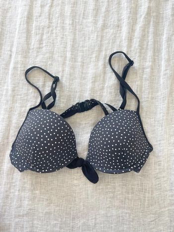 Haut maillot de bain noir à pois