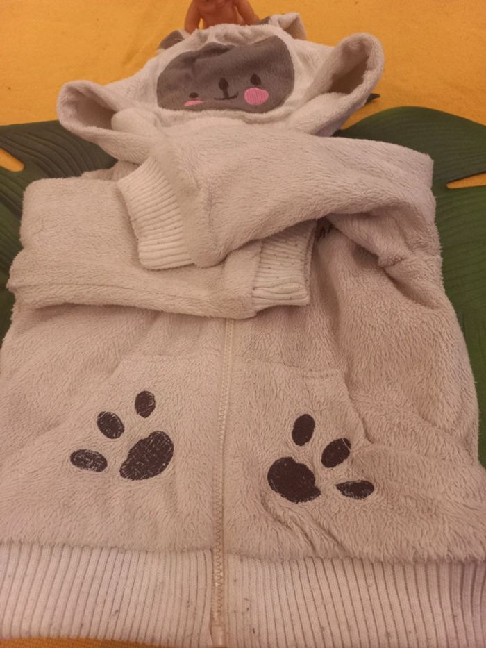 Pull capuche ou veste zip très chaud lapin 12-18 mois - photo numéro 4