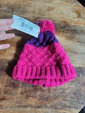 Bonnet avzc doublure rose violet taille 2 4 ans fille chaud