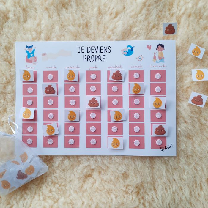 Je deviens propre ! Tableau d'apprentissage à la propreté personnalisable - continence - photo numéro 4