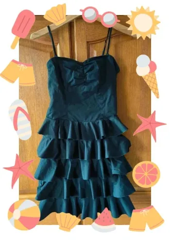 Robe bustier salsa à volants noire