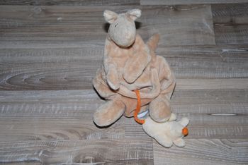 doudou marionnette egmont toys kangourou + bébé beige