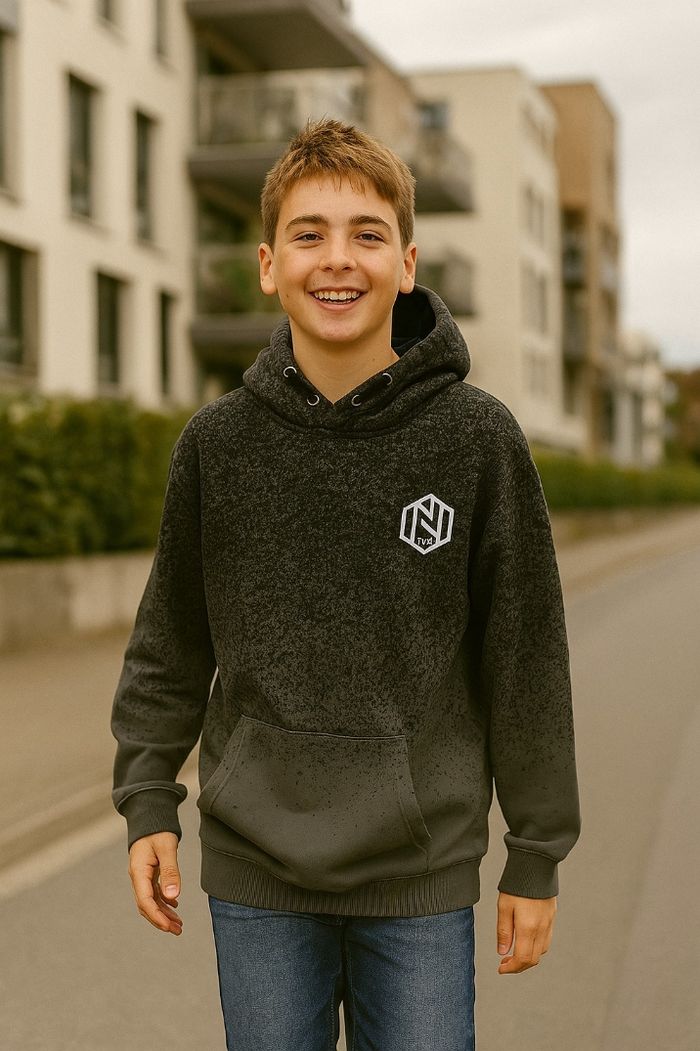 Sweat à capuche gris NY enfant 12 ans - photo numéro 7