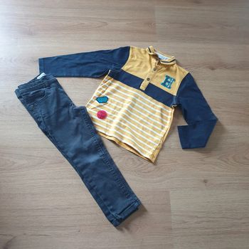 💚 Ensemble polo jean 3/4 ans/4 ans Denim & Co/Orchestra #emyfleury_4ansgarçon