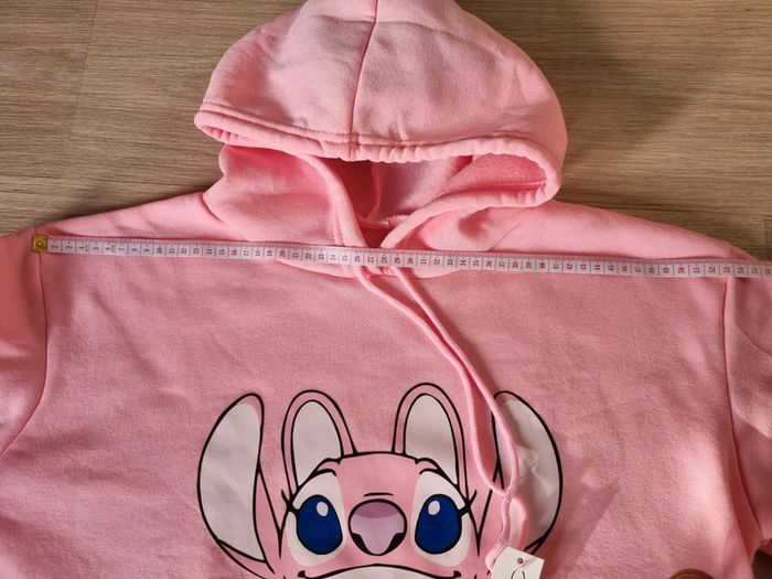 Pull à capuche Stitch monde Disney rose Femme Taille L - photo numéro 6