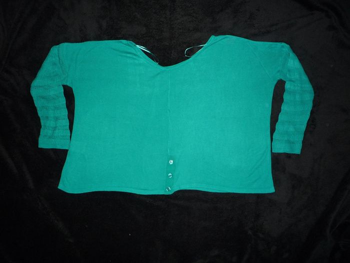 PULL COURT ML TURQUOISE "MISS CAPTAIN" - Taille M - n°03
