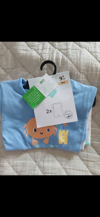 Lot 2 barboteuse combishort garçon tex baby 67 cm 6 mois