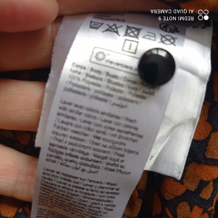 Blouse marron à motifs orangés t40 - photo numéro 8