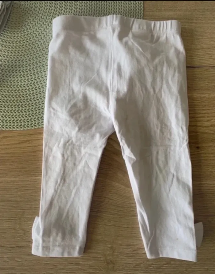 Lot de 2 leggings neufs avec petits noeuds- 12mois - DPAM - photo numéro 5