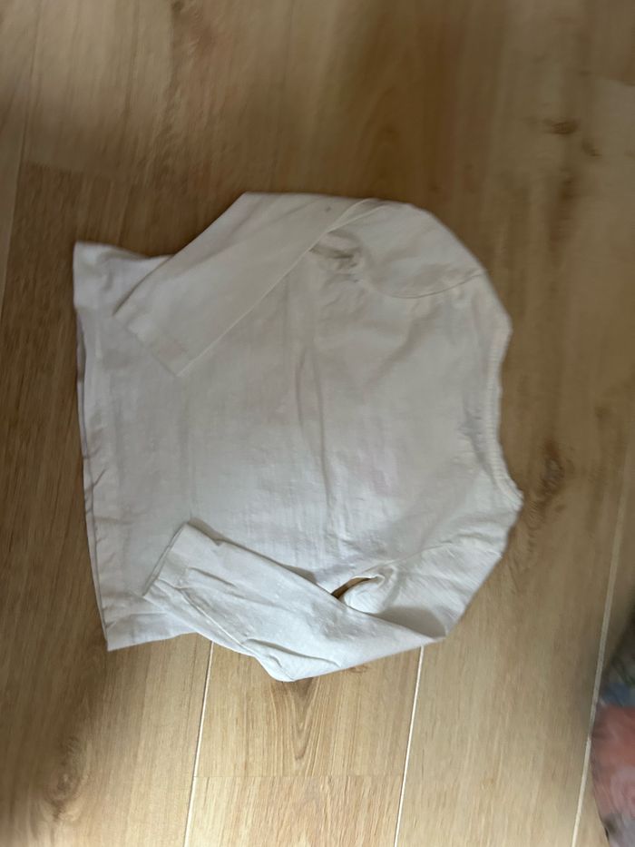 T-shirt blanc longues manches fille - photo numéro 2