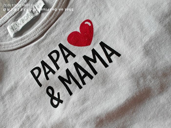 Lot 2 t shirts manches longues mama & papa - photo numéro 3