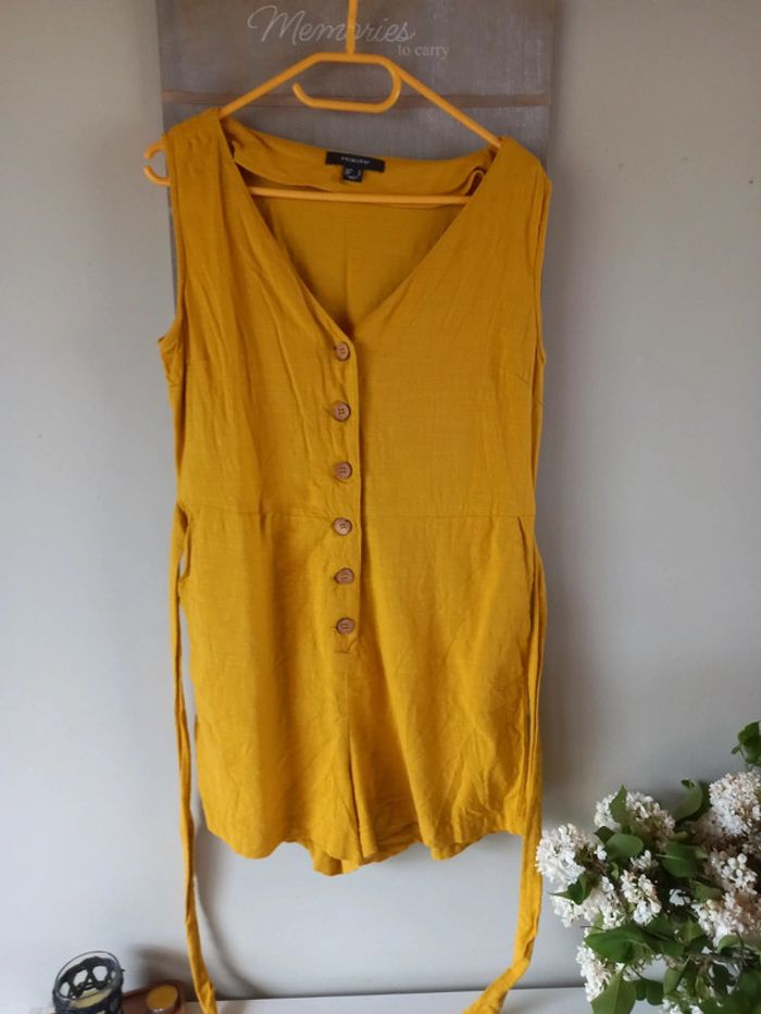 Combishort jaune moutarde en coton