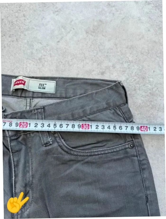 Jeans Levi's 511 W28 FR38 L28 coupe droite gris Femme Women pan594b - photo numéro 4