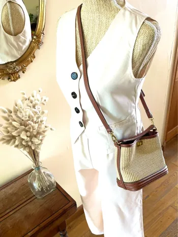 Combinaison pantalon sans manches style tailleur – Made in Italy – Taille XS