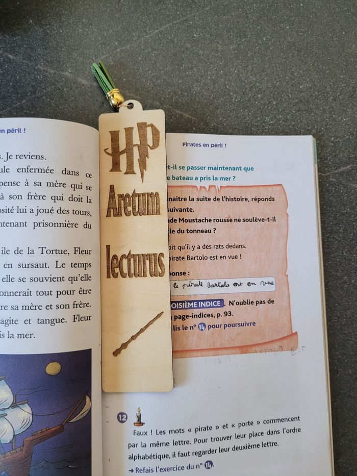 Marque page en bois harry Potter