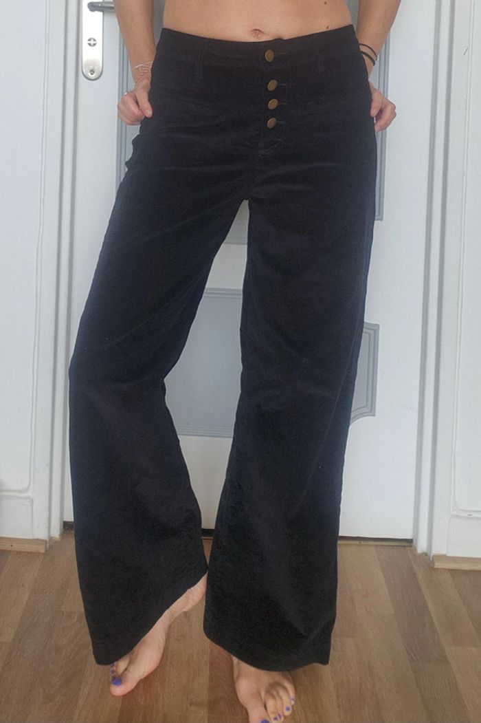 Pantalon large en velours oraije taille 36