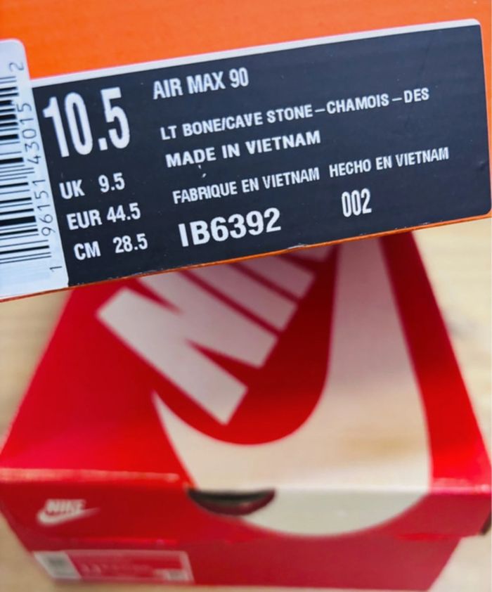 Nike Air Max 90 Cave Stone Light Bone Chamois Taille 44.5 - photo numéro 7