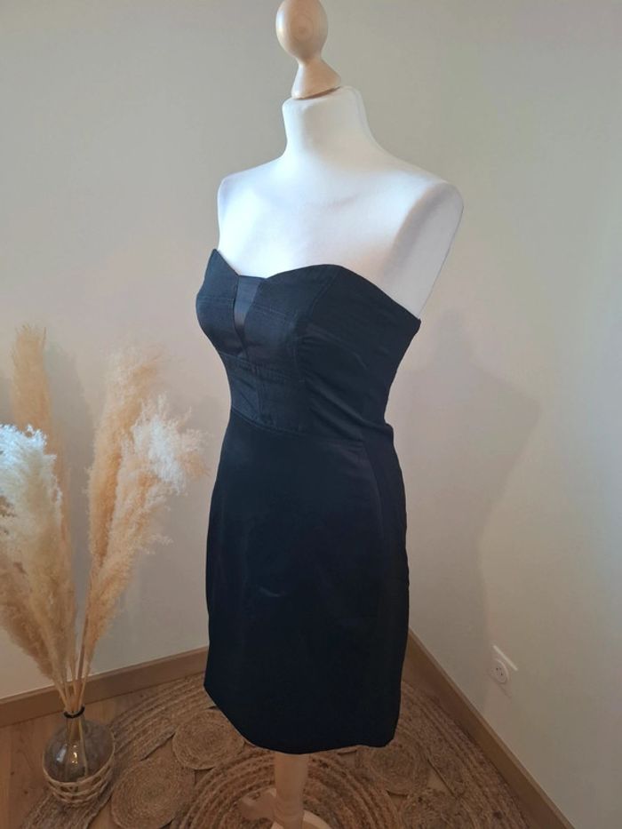 Robe bustier noire satinée Vila taille S 36 - photo numéro 6