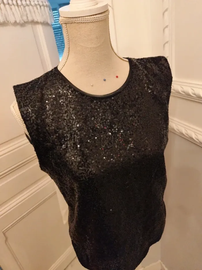Blouse sans manches sequins Mango S neuve - photo numéro 5