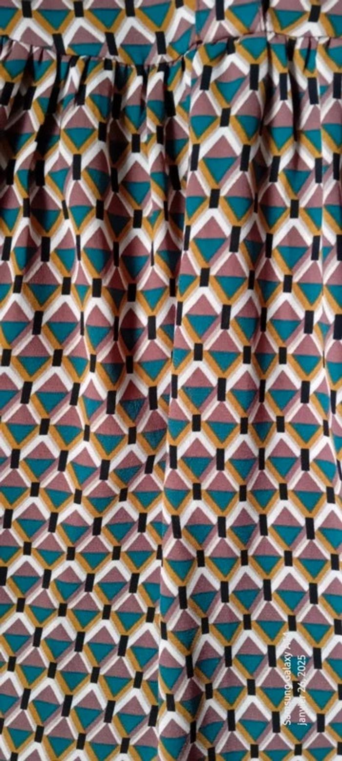 Tunique fluide motif losanges arlequin coloré marron femme xs primark - photo numéro 11