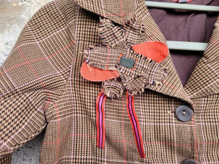 Superbe veste trench à carreaux Marèse 8 ans - photo numéro 2