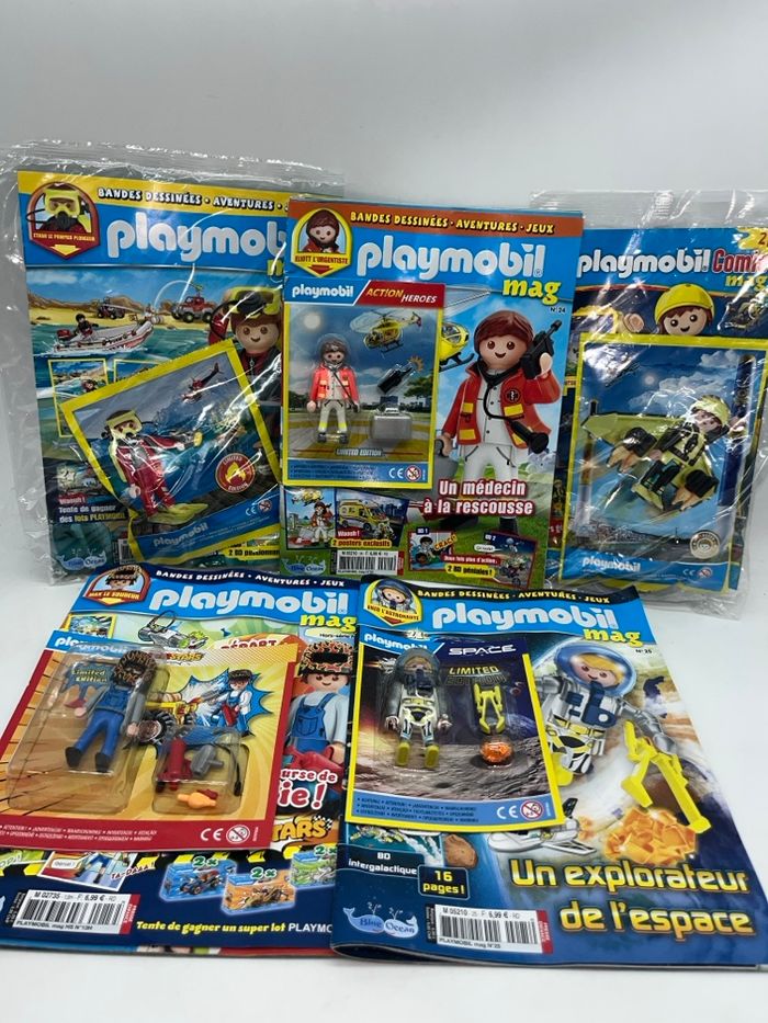 Lot de 5 magazines livres d'activité Playmobil Police Neuf